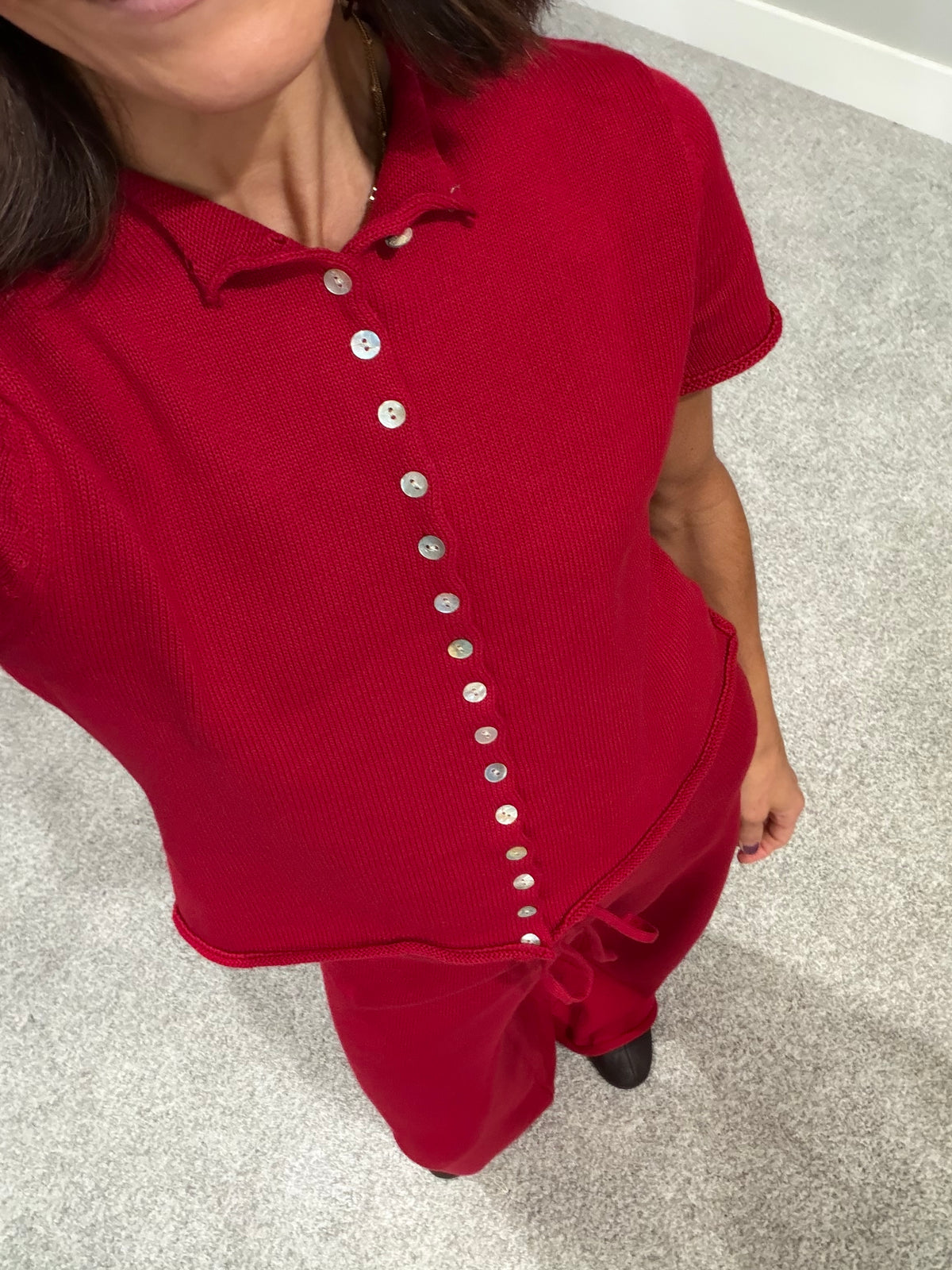 Nara Knit Set | Berry Red