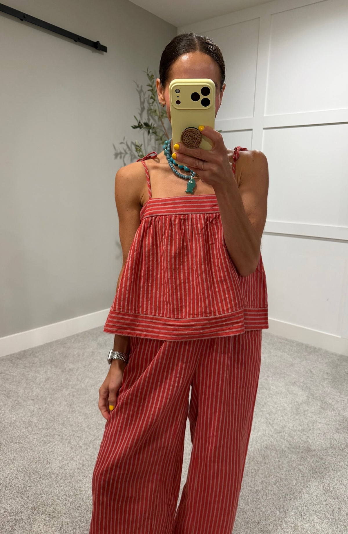 Monica Striped Set | Red