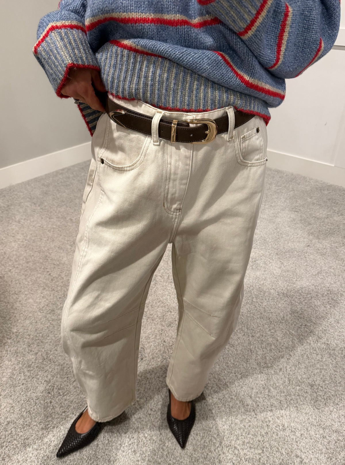 Vintage Barrel Denim |  Ecru