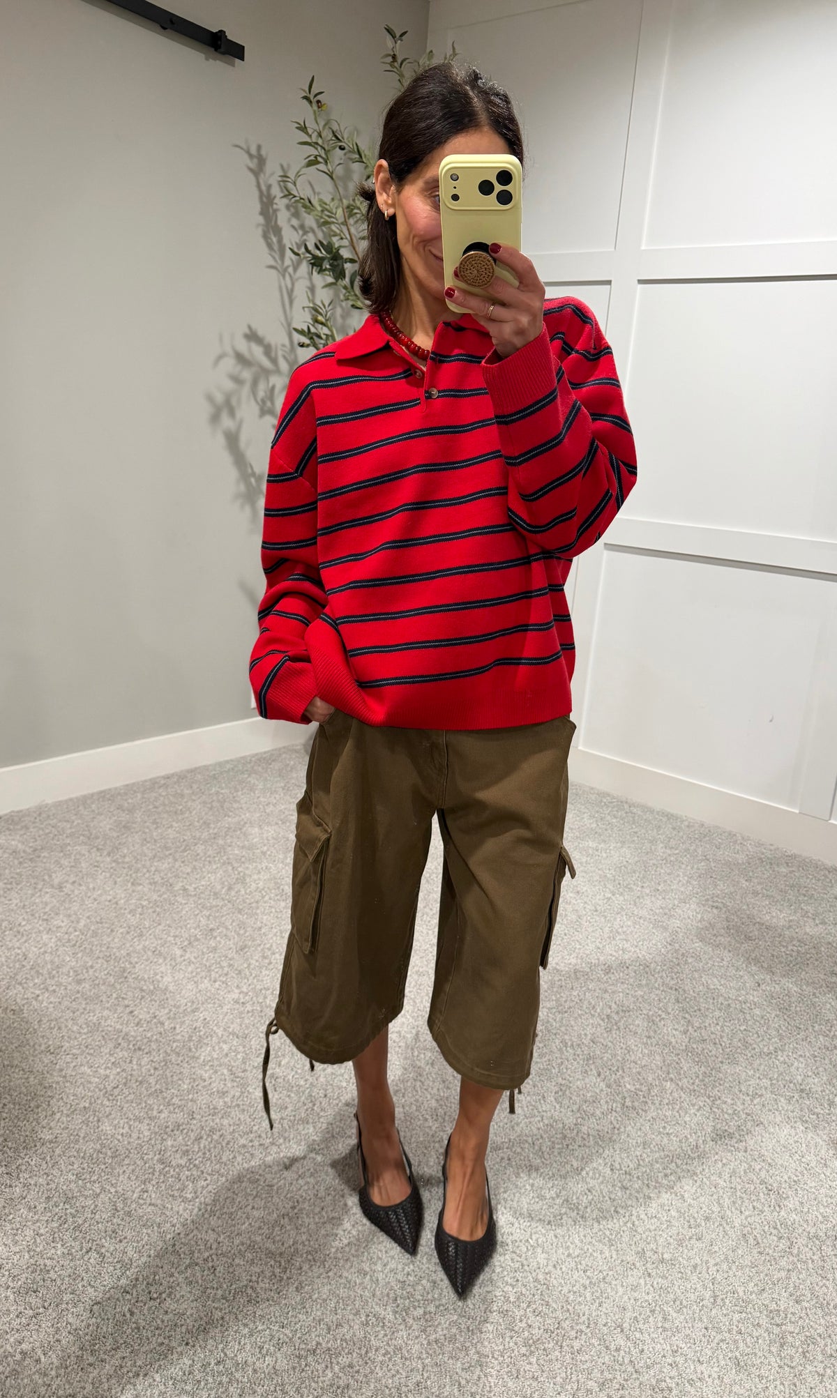 The Nora Sweater Polo | Red Striped