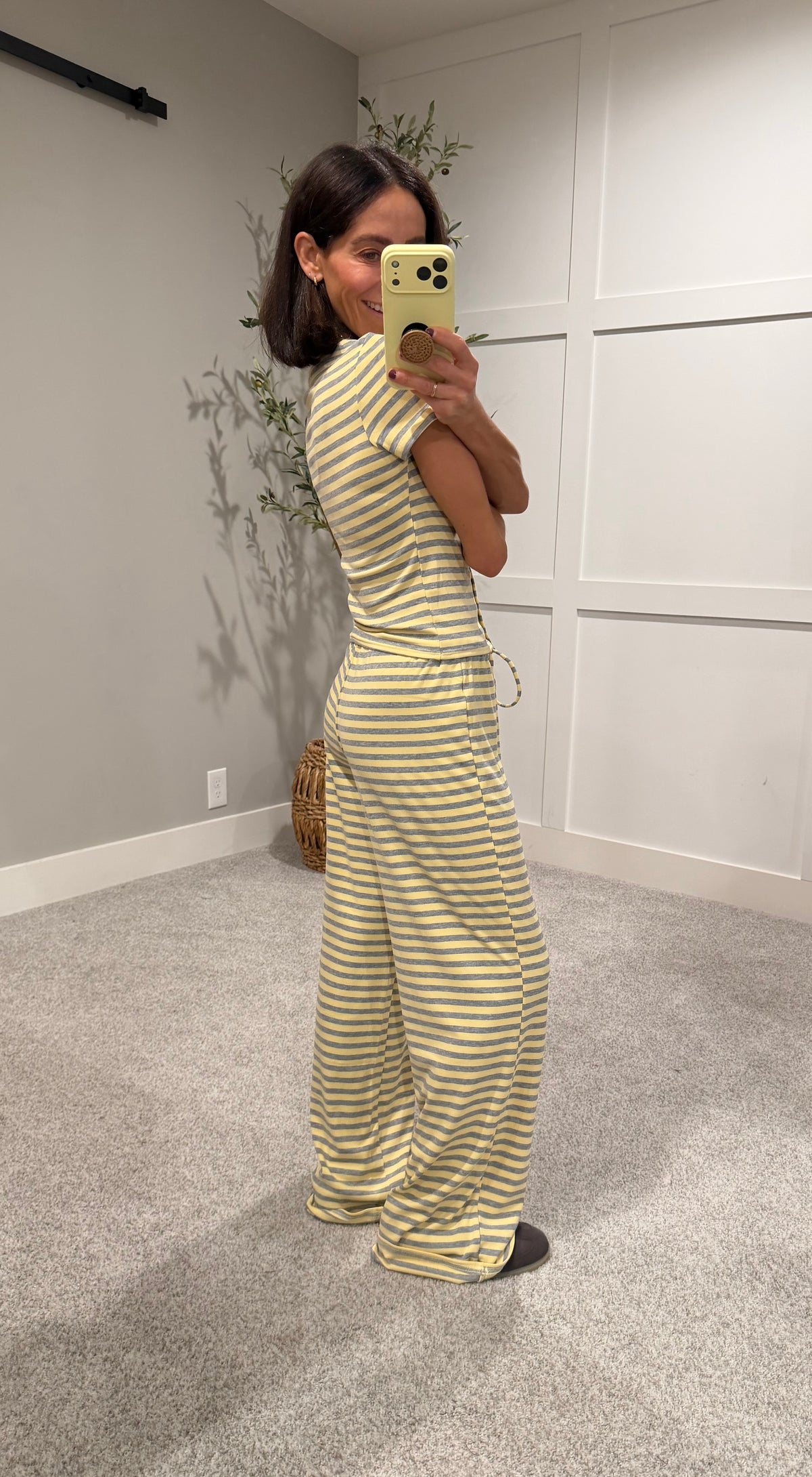 Ronnie Striped Set | Yellow/Grey