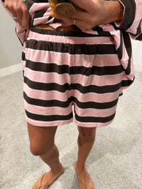 Sheila Striped Shorts | Pink/Brown