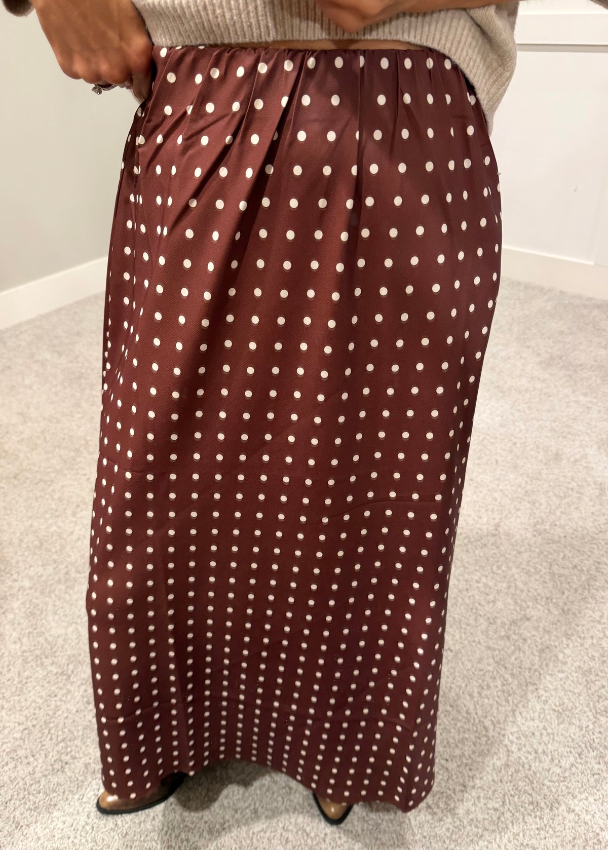 Polka Skirt | Brown/Ivory