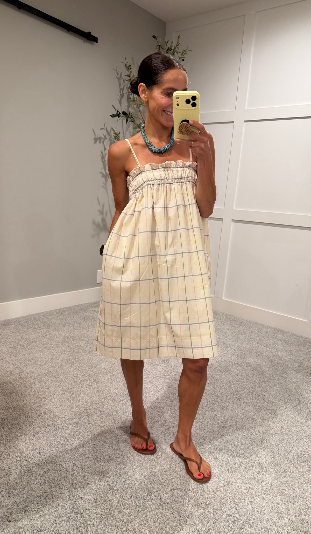 Becca Grid Print Dress