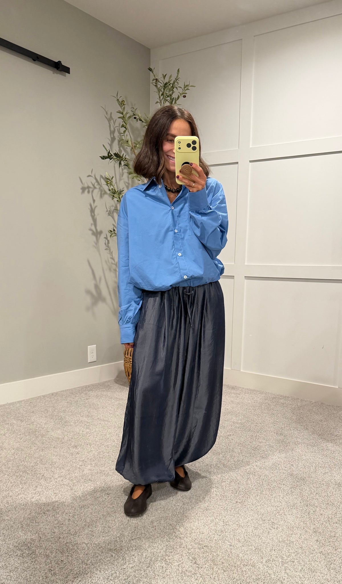 Satin Harem Balloon Pants | Indigo Blue