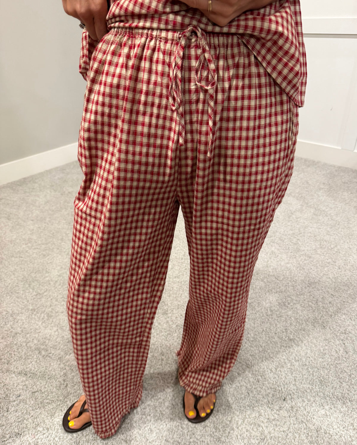 Olivia Plaid Set | Red/Taupe