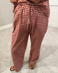 Olivia Plaid Set | Red/Taupe
