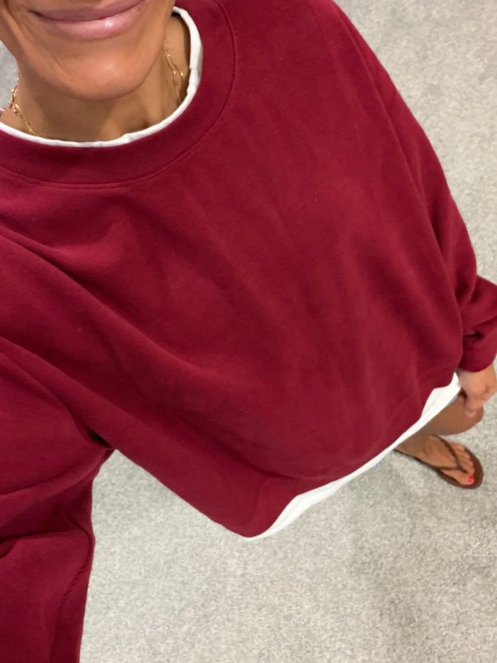 Peekaboo Sweatshirt | Cranberry