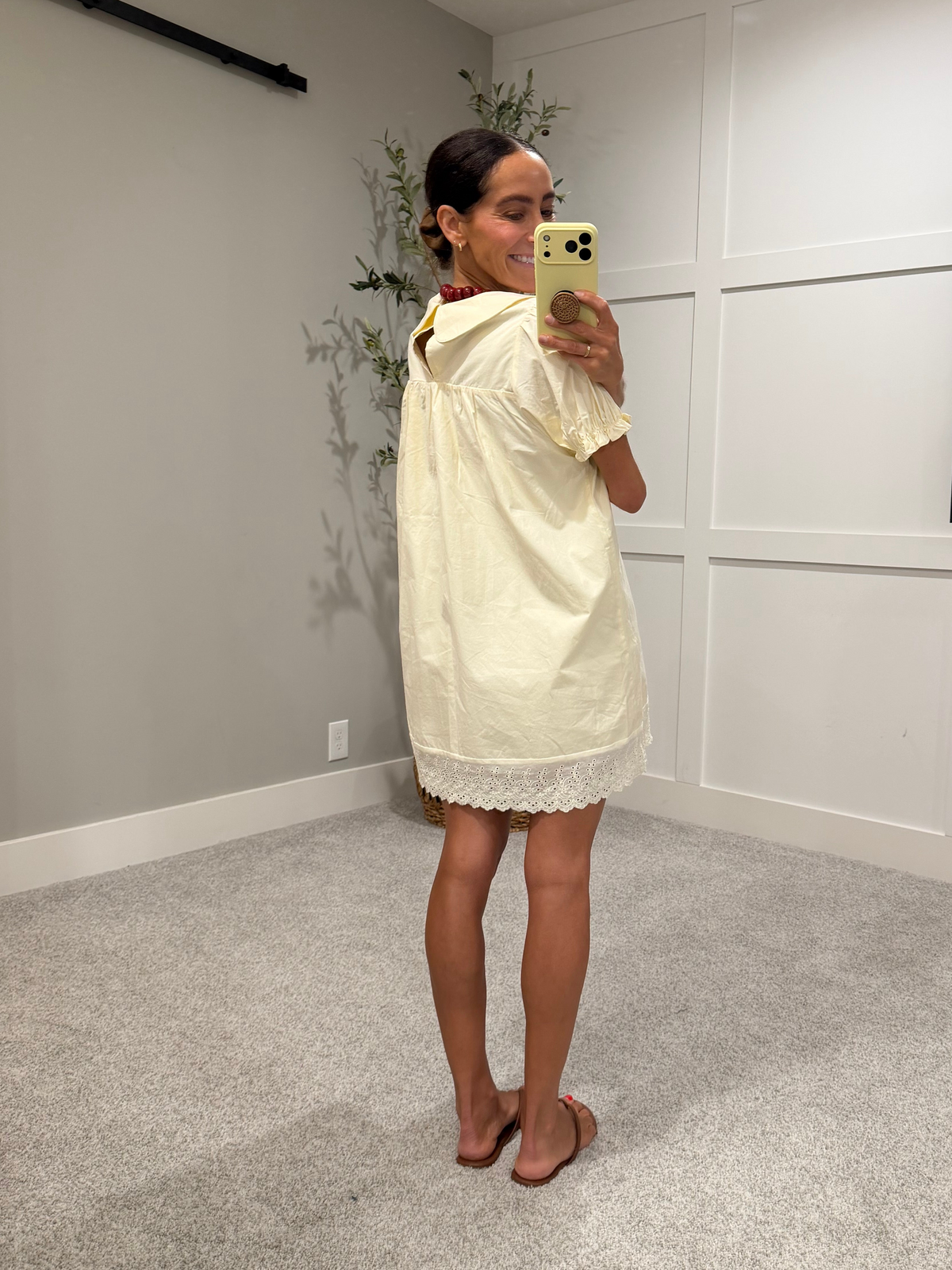 Babydoll Eyelet Dress | Butter Yellow