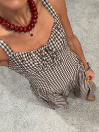 Vivian Checkered Dress | Brown
