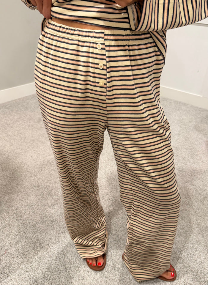 Whitney Striped Pants | Cream