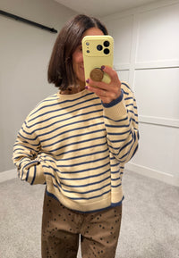 The Capri Stripe Sweater | Butter/Blue