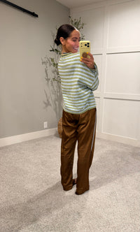 Piper Striped Cardigan | Olive/Blue