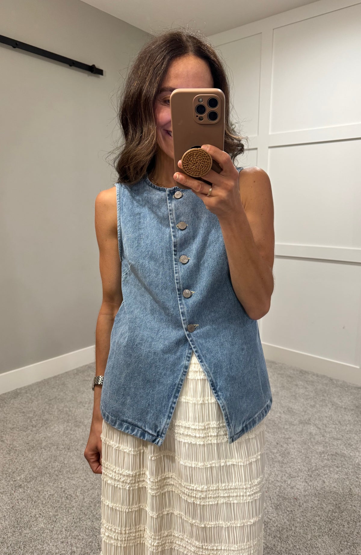 Fitted Denim Vest