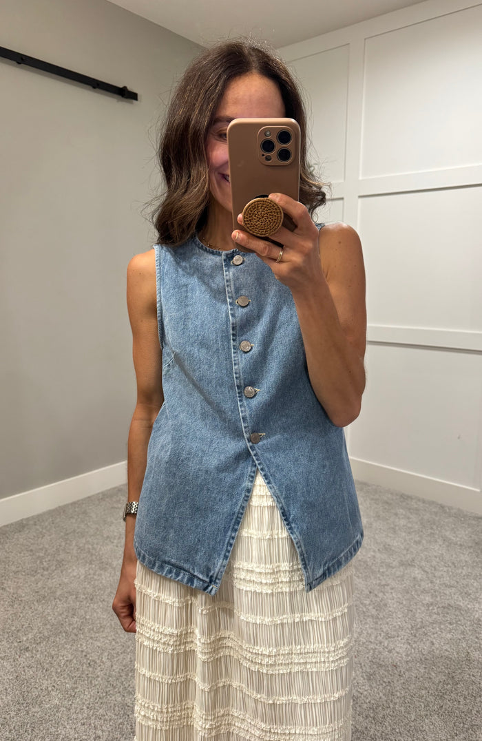 Fitted Denim Vest