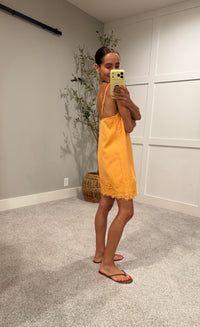 Creamsicle Lace Mini Shift Dress | Orange