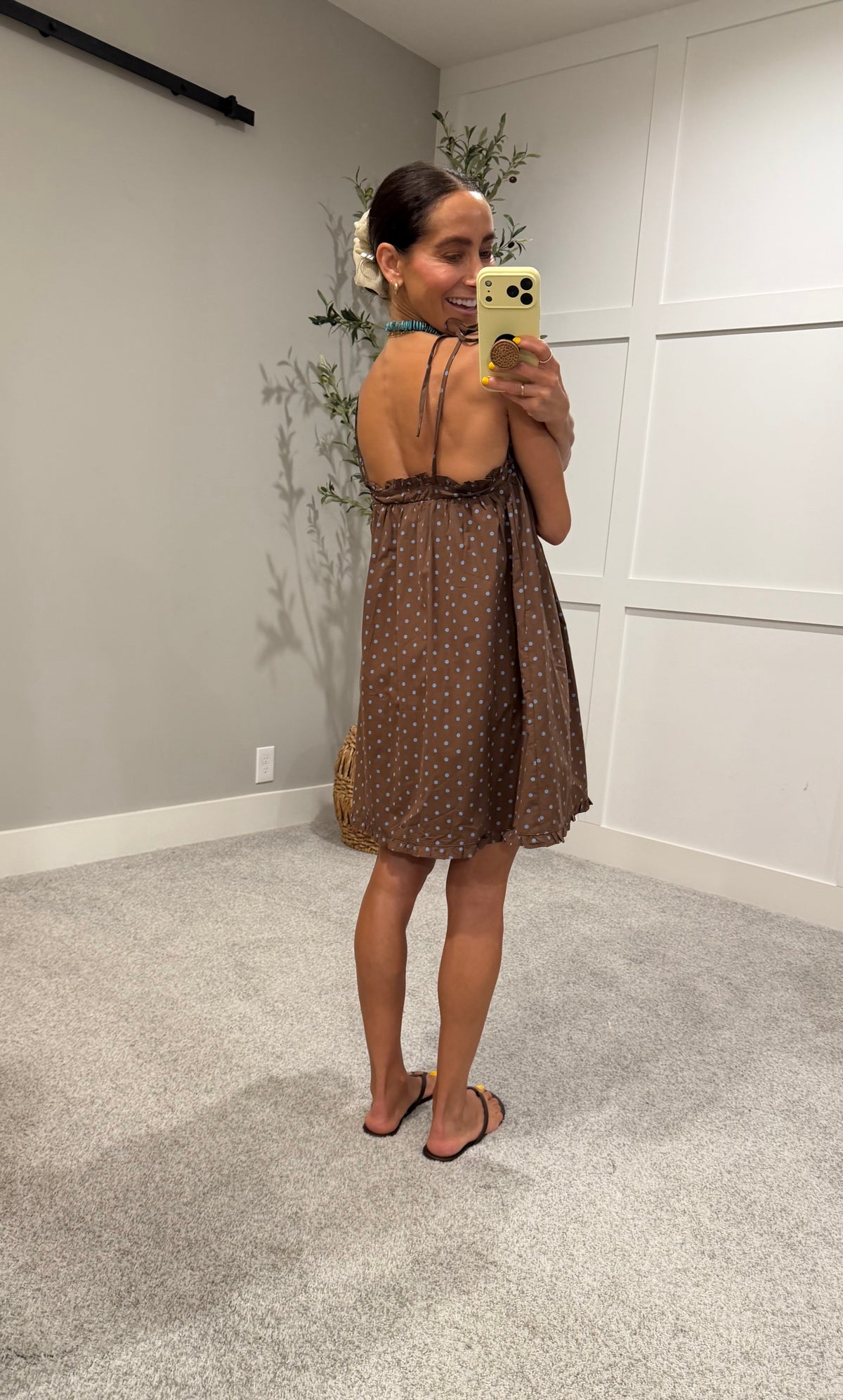 Polly Polka Dot Mini Dress | Chocolate