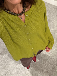 Tori Cotton Cardi | Moss Green