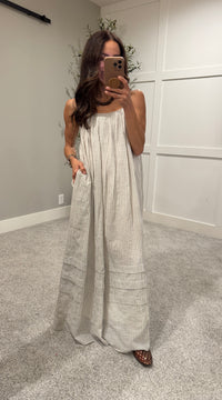 Coco Cotton Dress | Striped Natural