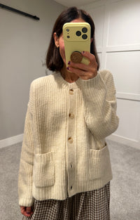 Chunky Rib Cardigan | Natural Cream