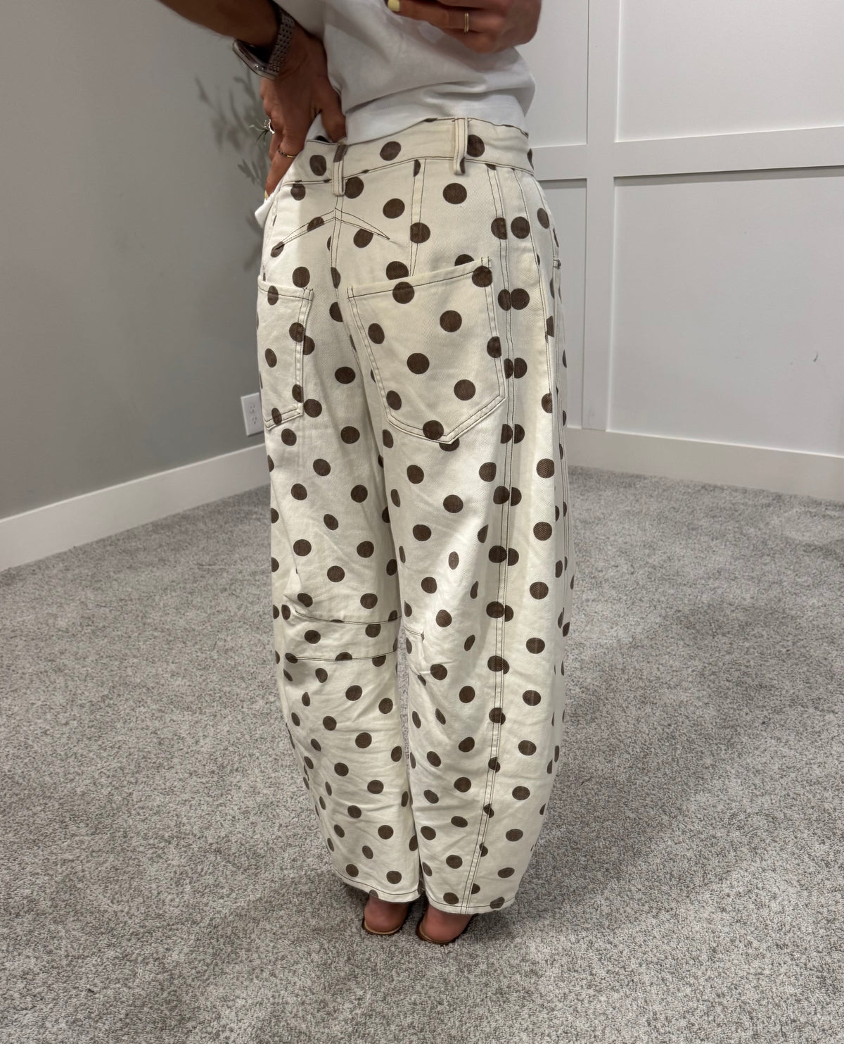 Polka Dot Barrels | Cream/Brown