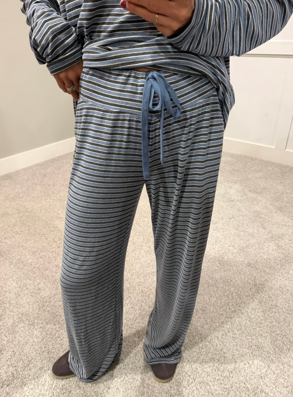 Langston Striped Set | Blue/Grey