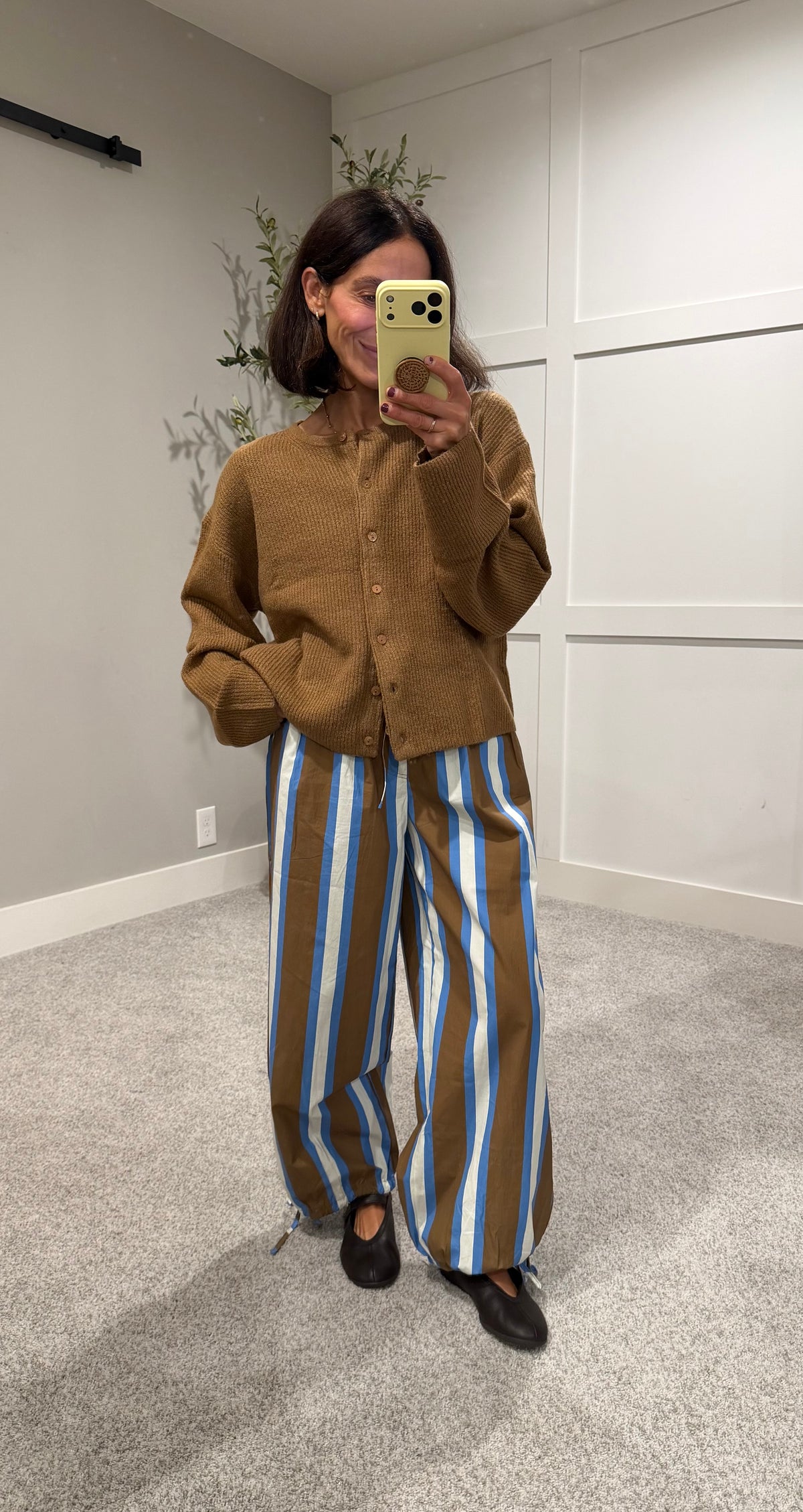Camilla Striped Pant | Camel/Blue