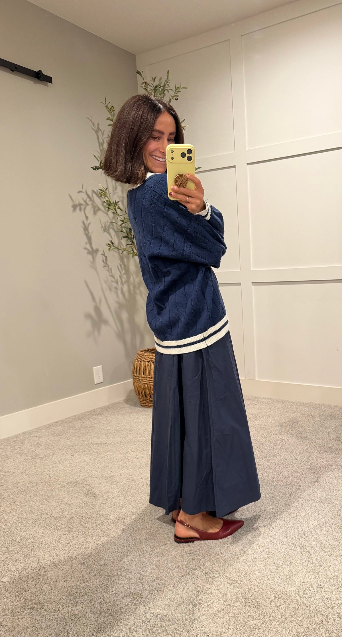 Sutton Varsity Sweater | Navy/White