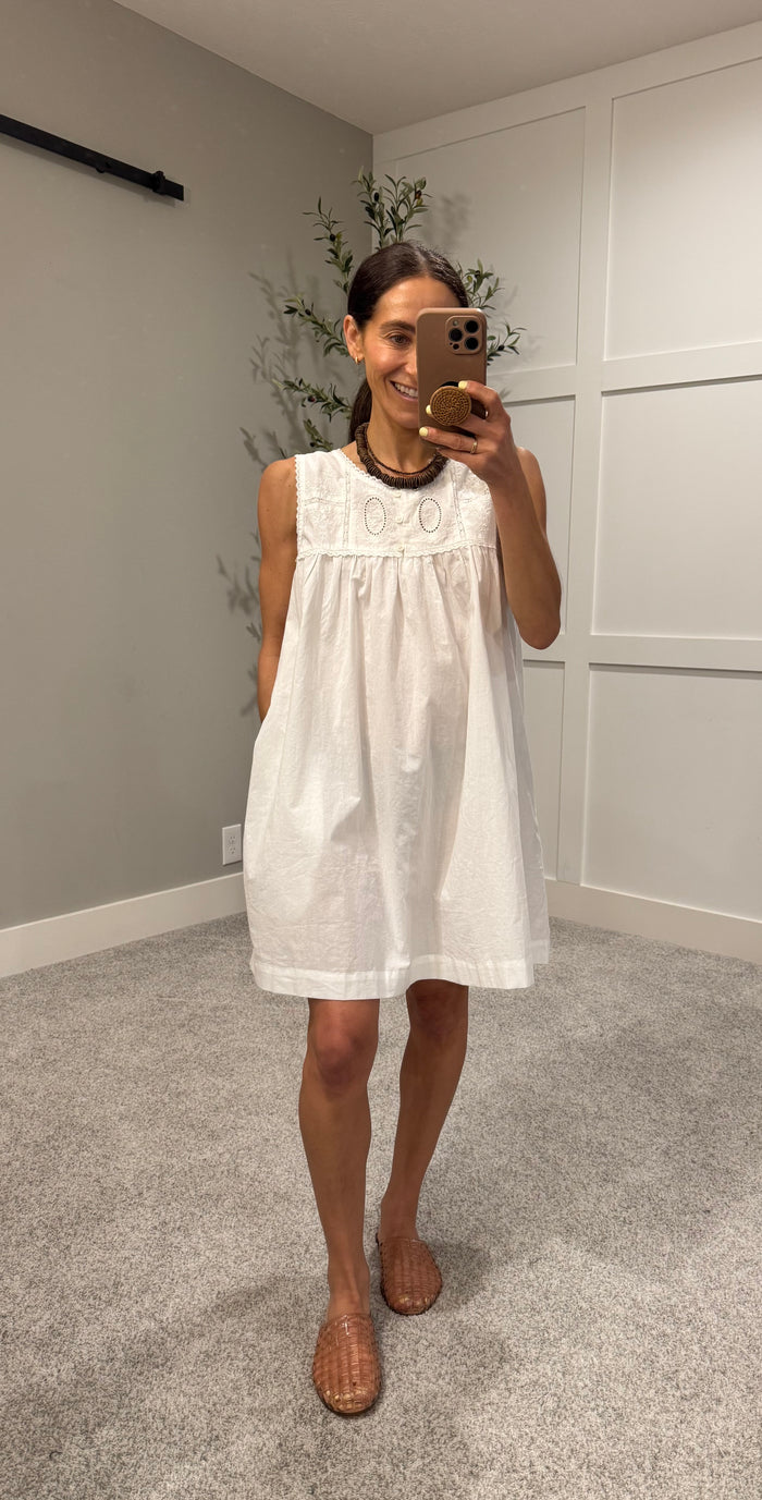 Darcy Babydoll Dress | White