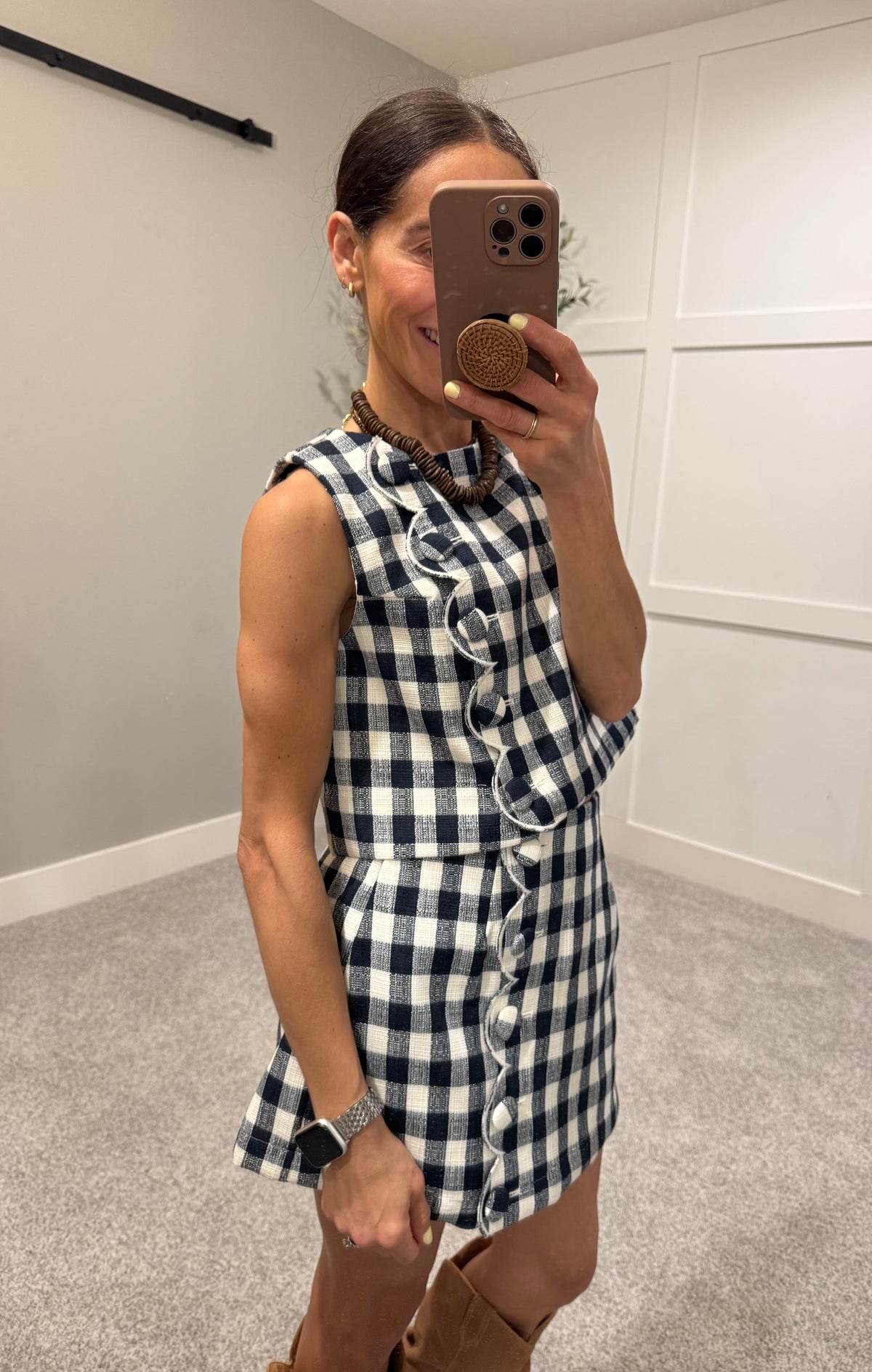 Kenna Gingham Set | Navy