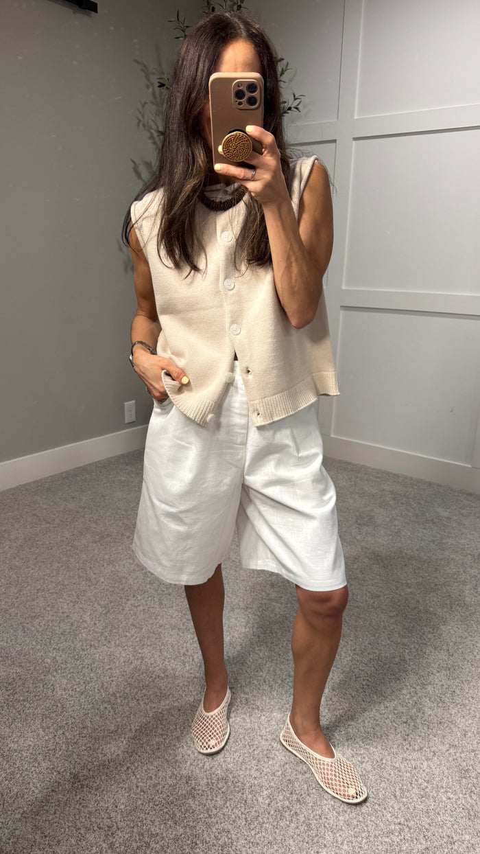 Knit Vest Top | Oatmeal