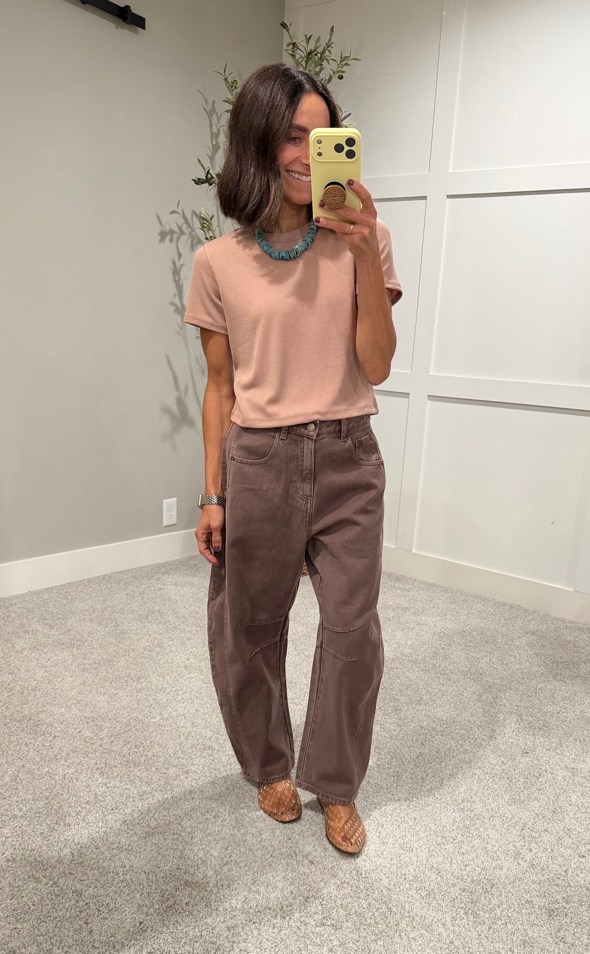 Ginger Ribbed Cropped Tee | Dusty Mauve