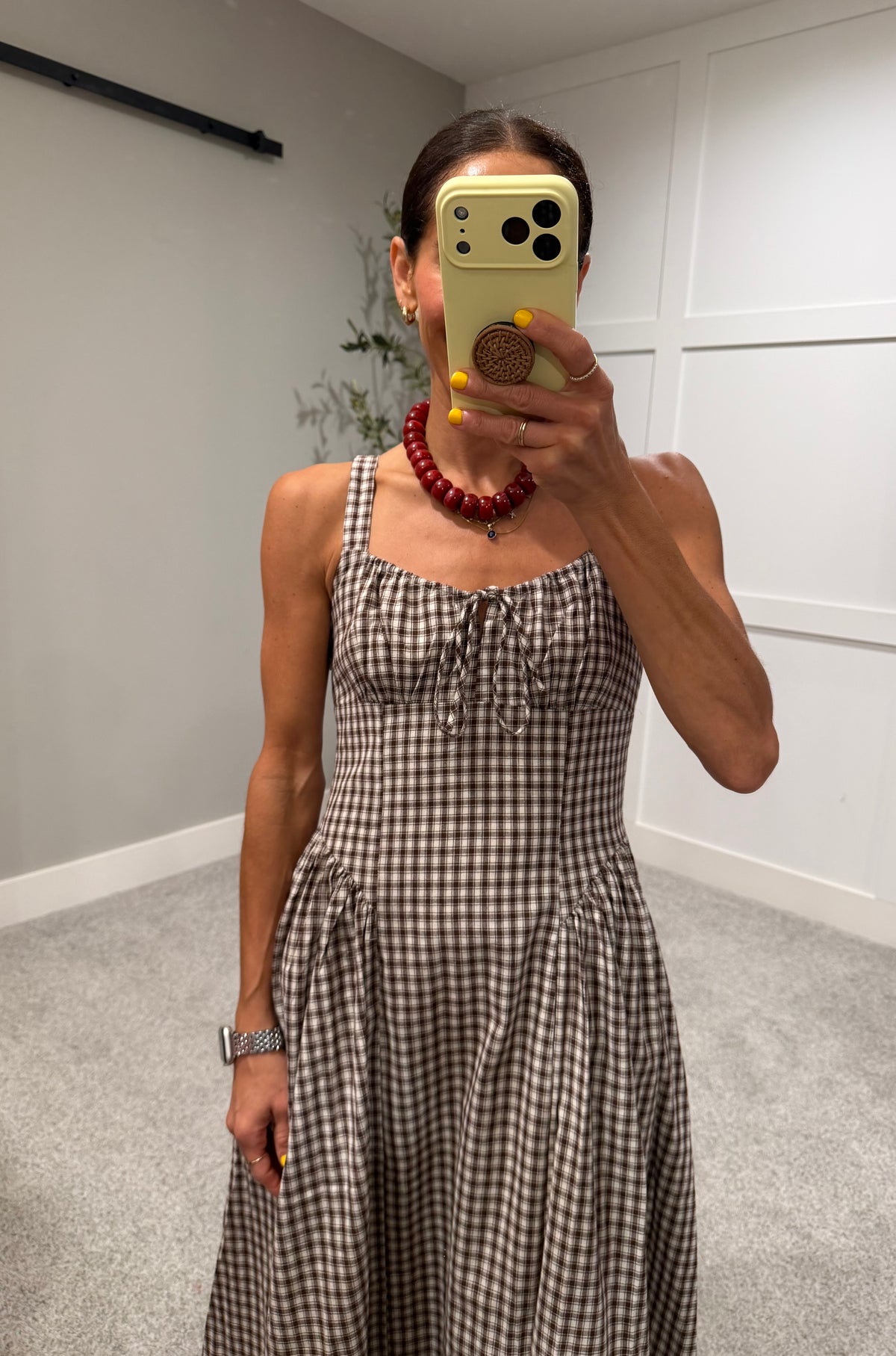 Vivian Checkered Dress | Brown