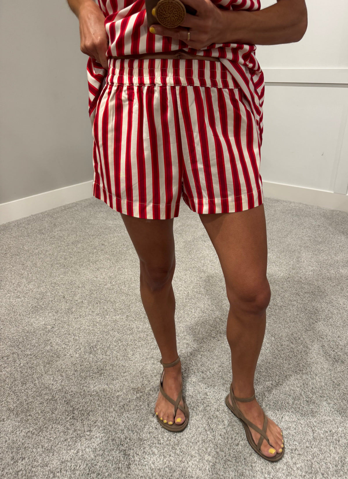 Juni Striped Set | Red/Cream Stripe