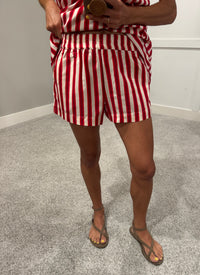 Juni Striped Set | Red/Cream Stripe