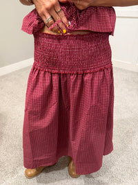 The Camryn Plaid Skirt | Burgundy Red
