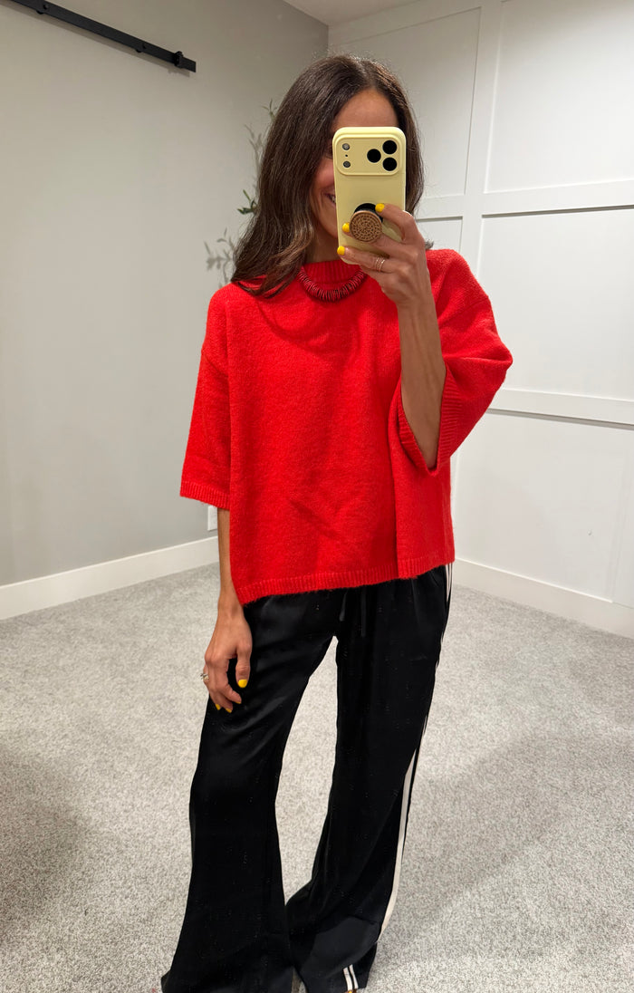 Rue Sweater Top | Red