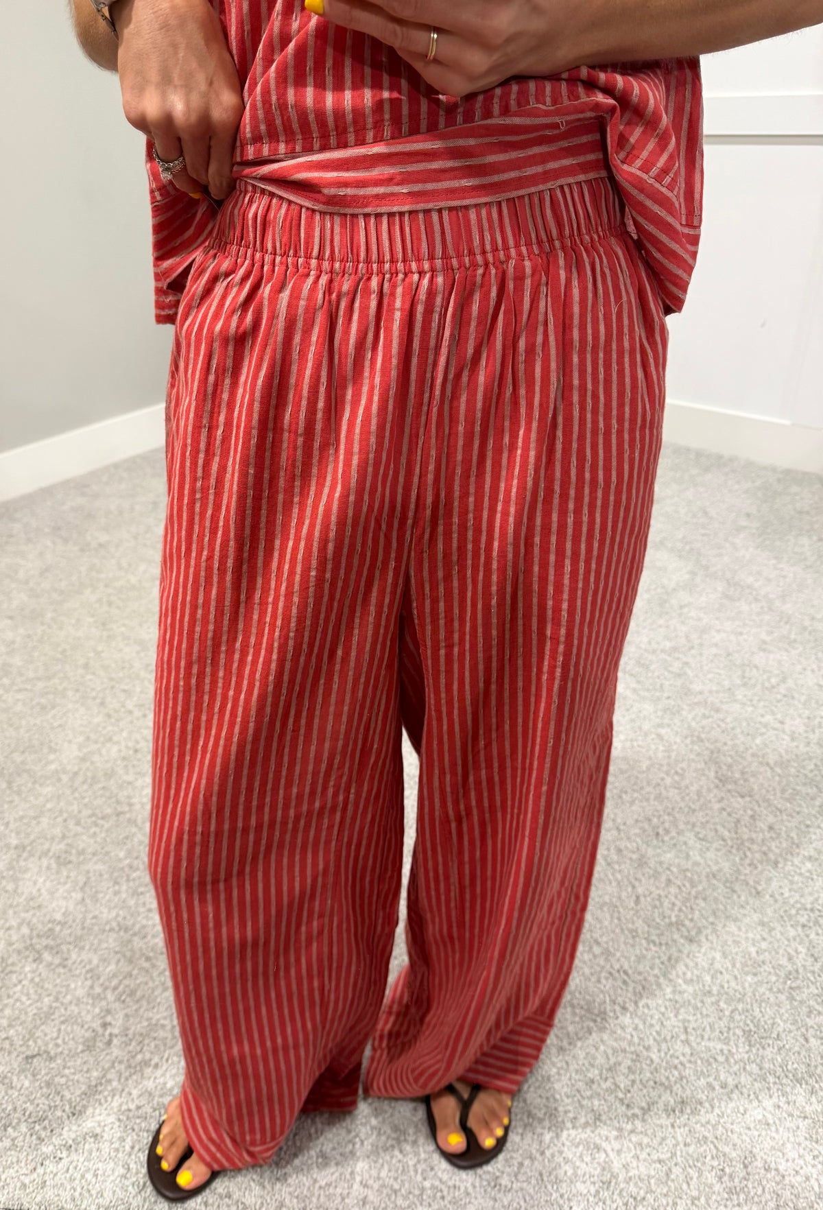 Monica Striped Set | Red