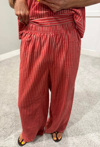 Monica Striped Set | Red
