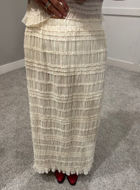 Ava Crinkle Chiffon Skirt | Cream