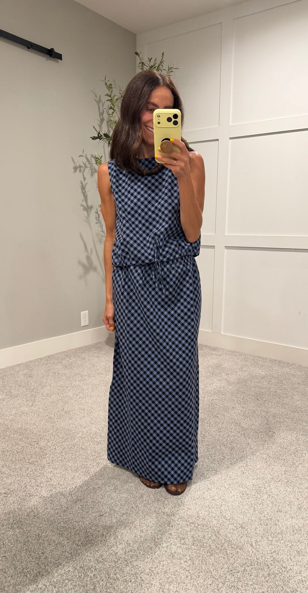 Sally Plaid Set | Navy/Blule