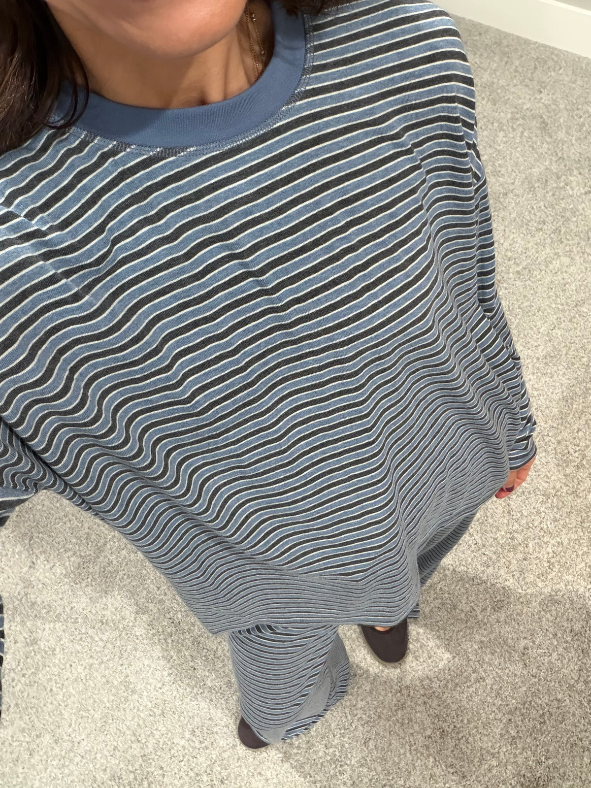 Langston Striped Set | Blue/Grey