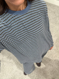 Langston Striped Set | Blue/Grey