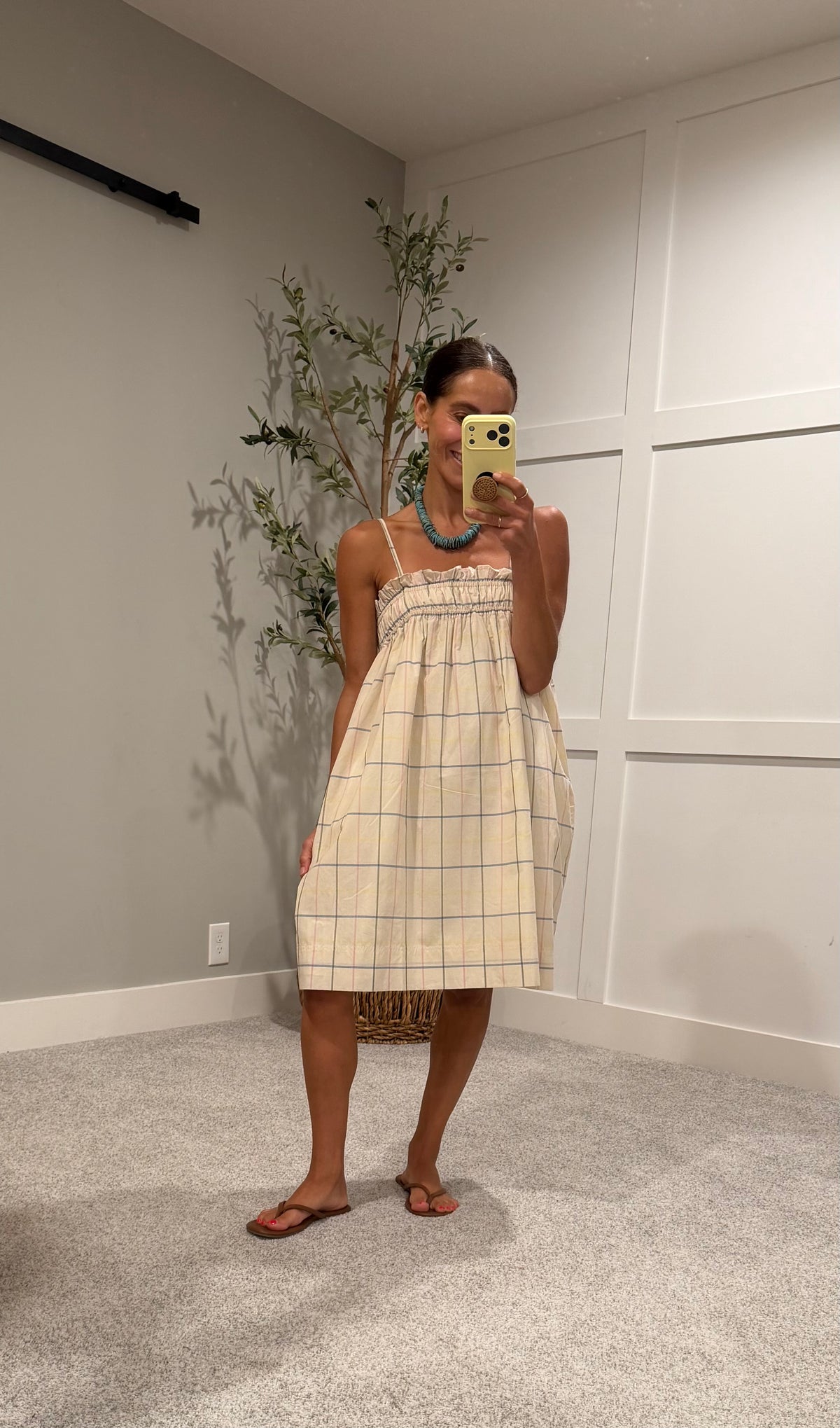Becca Grid Print Dress