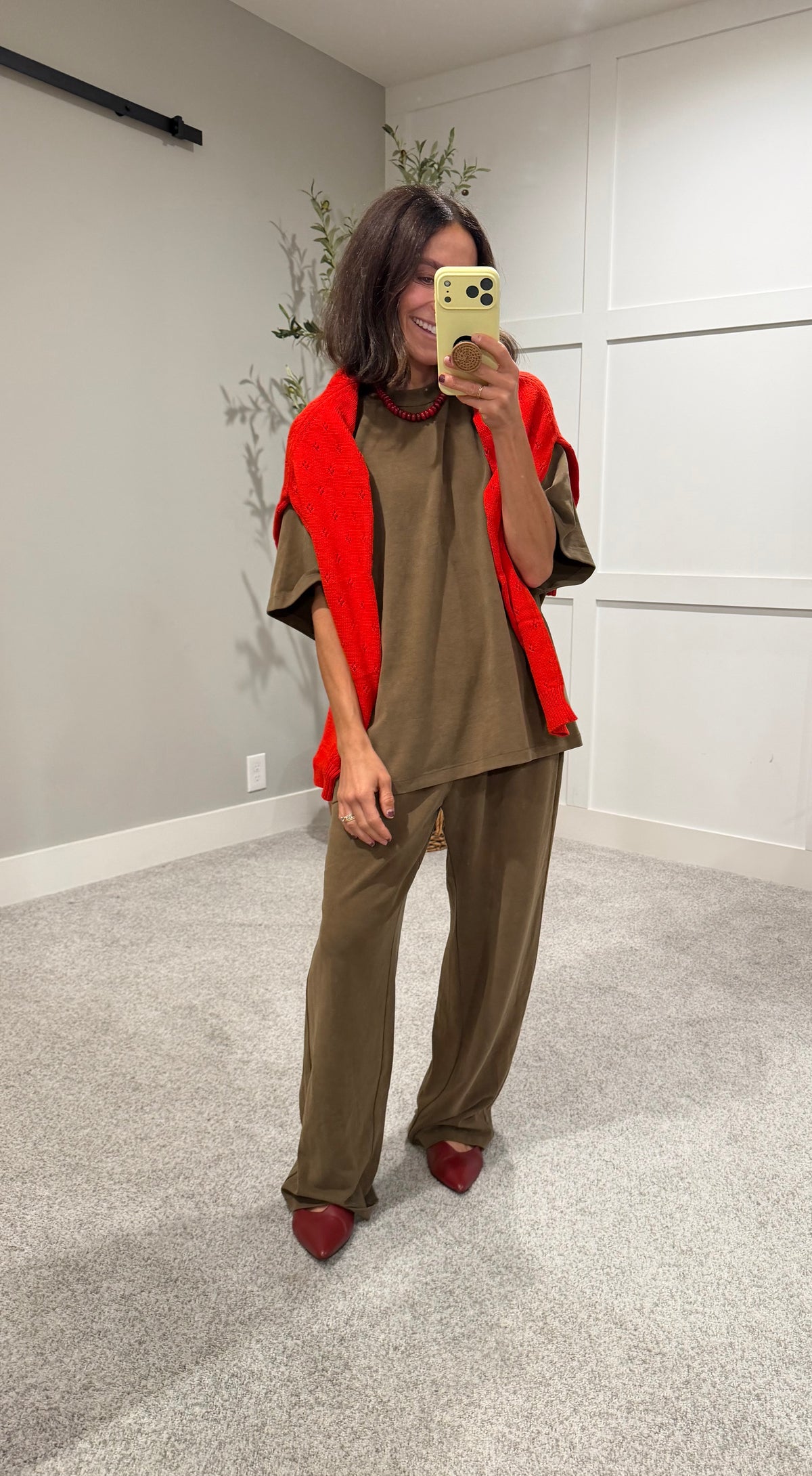 Brush Touch Pants | Deep Olive Green