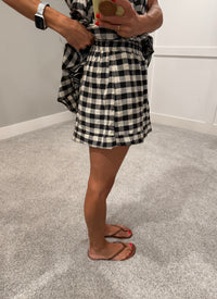 Meadow Gingham Shorts | Black/Ivory
