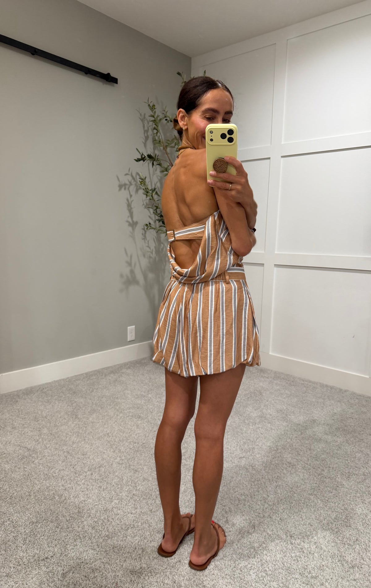 Nash Striped Bubble Hem Shorts