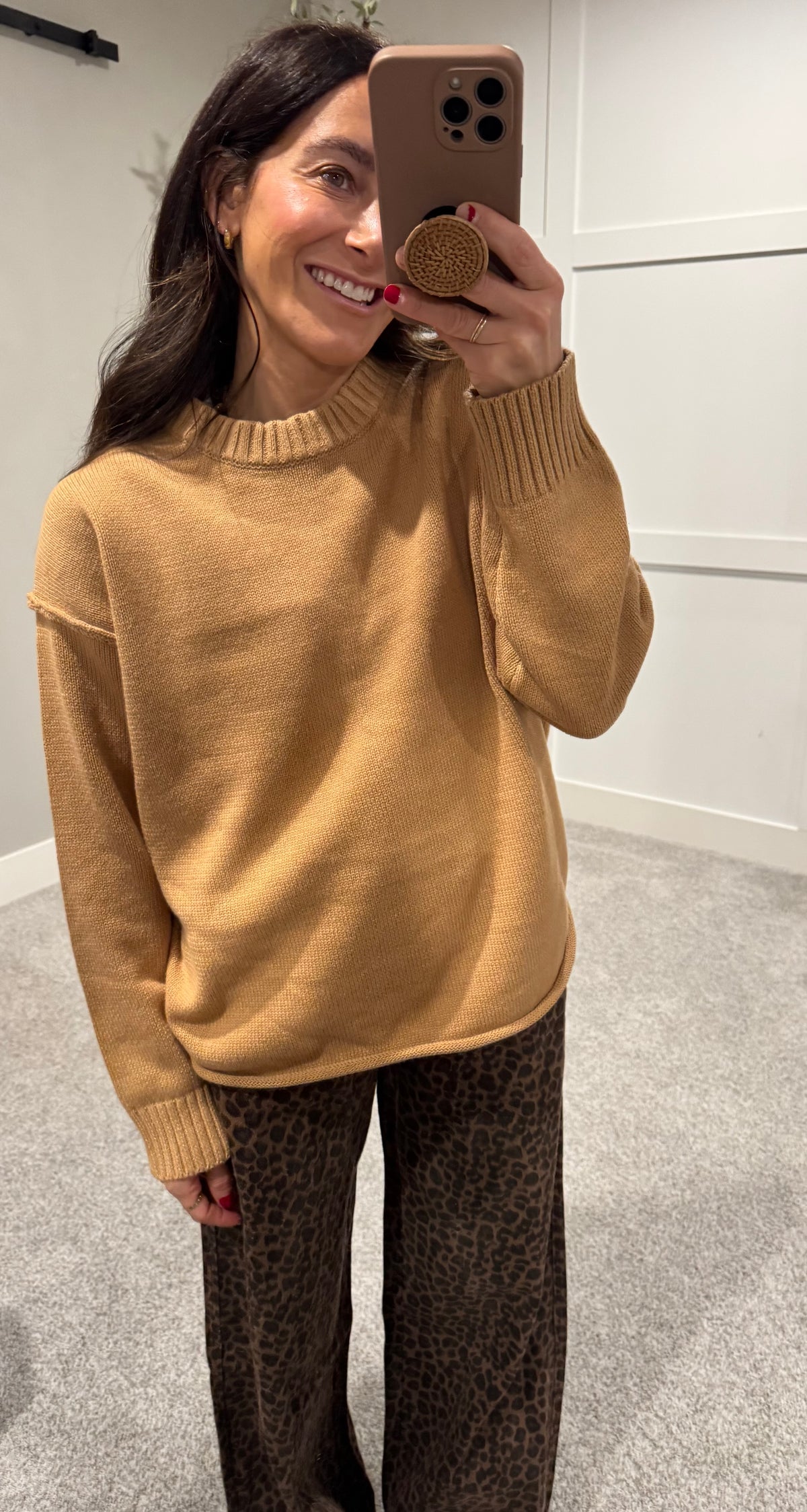 Camel Crewneck Sweater