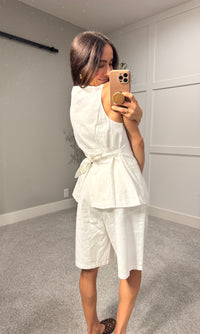Bruno Linen Vest | White