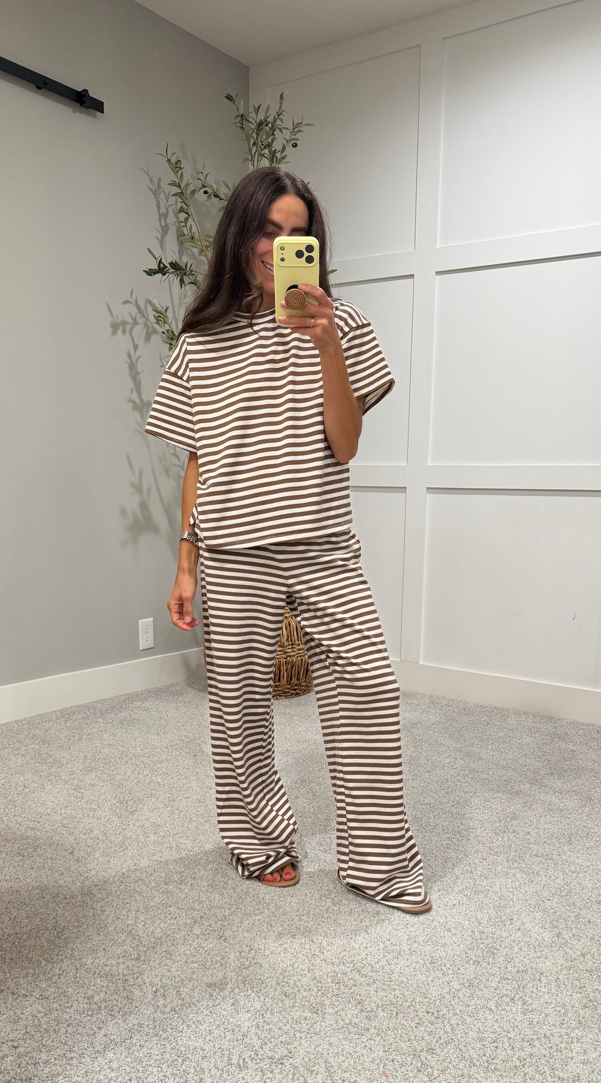 Bailey Striped Set | Brown